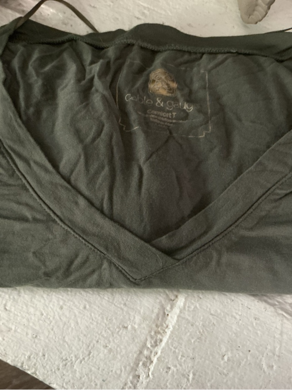 Cable & Gauge Olive Green V-Neck Shirt